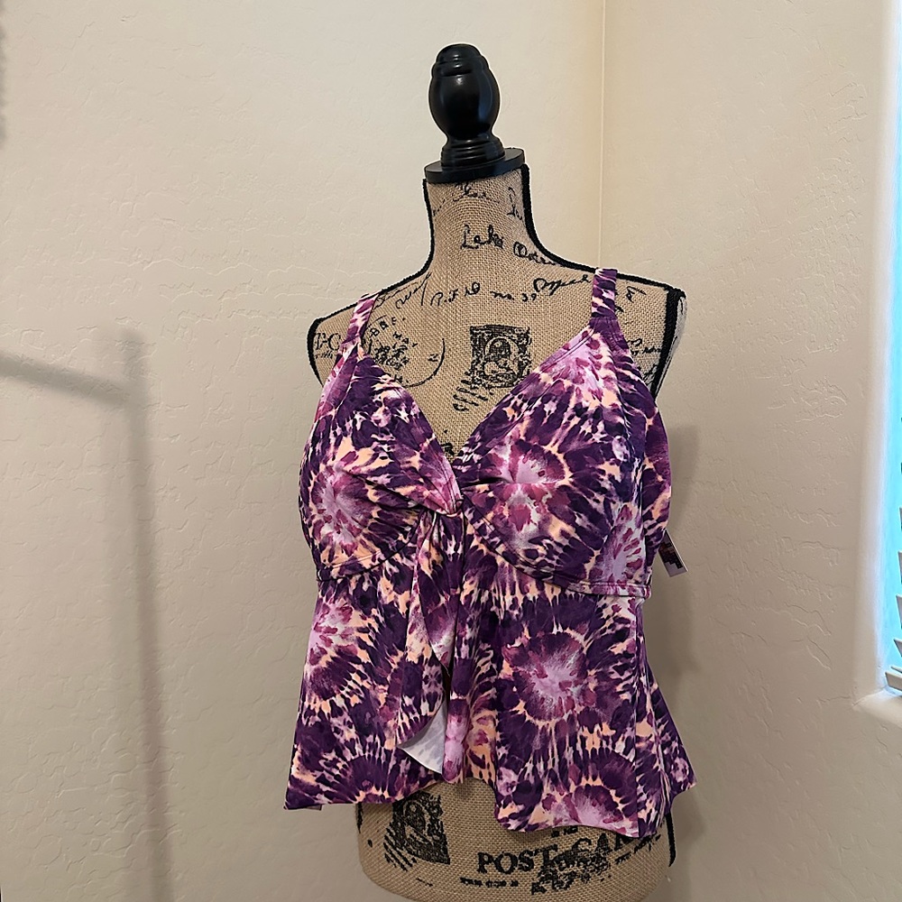 Beautiful Purple Tie Dye Swim Tank Top